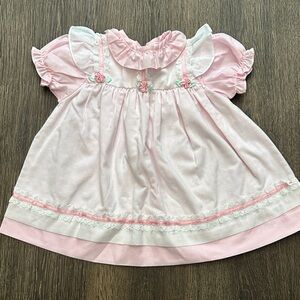Mayfair Vintage Pink Baby Dress with Ruffles